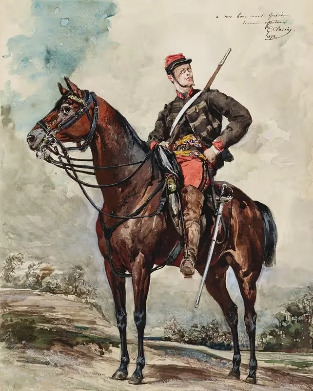 Конный портрет, всадник на лошади by Жорж Жюль Виктор Клерен, 1873 — digital art print download