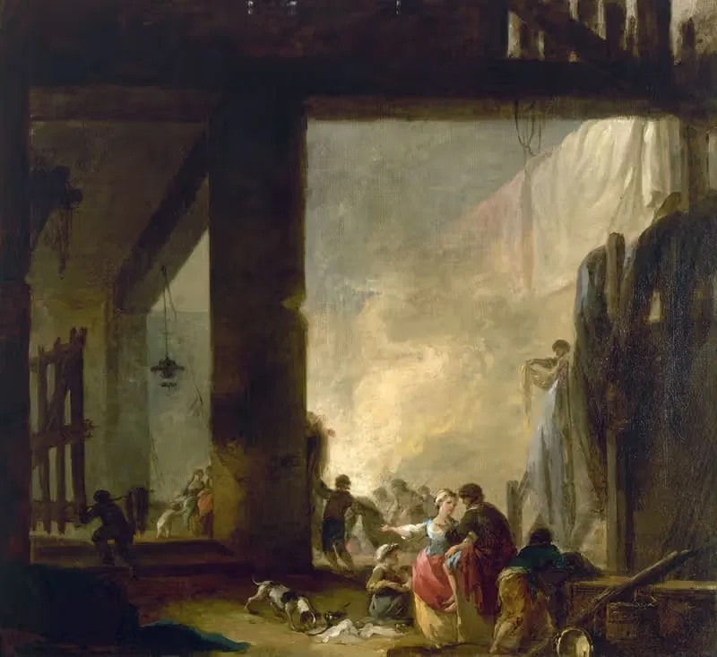 Прачечная by Юбер Робер, 1758-1759 — digital art print download