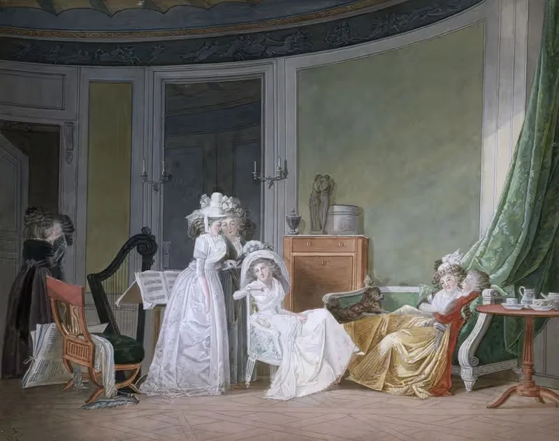 Визит к молодоженам by Жан-Батист Малле, 1795 — digital art print download