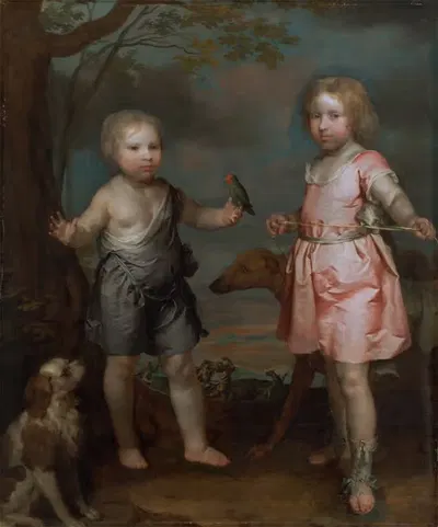 Lord John Hay and Charles, Master of Yester (later third Marquis of Tweeddale) by Gerard Soest, 1673 — digital art print…