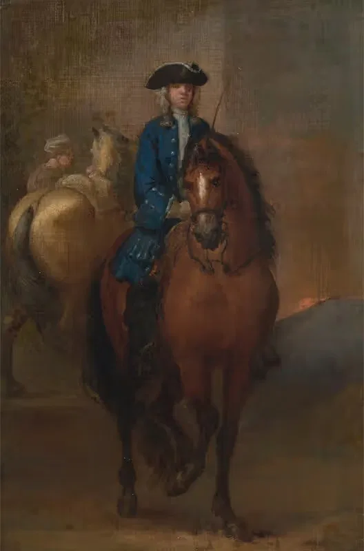 A Young Gentleman Riding a Schooled Horse — John Vanderbank