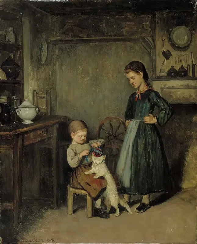 A French Interior by Adolf Von Becker, 1868 — digital art print download