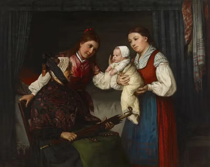 Presenting The Baby by Adolf Von Becker, 1875 — digital art print download