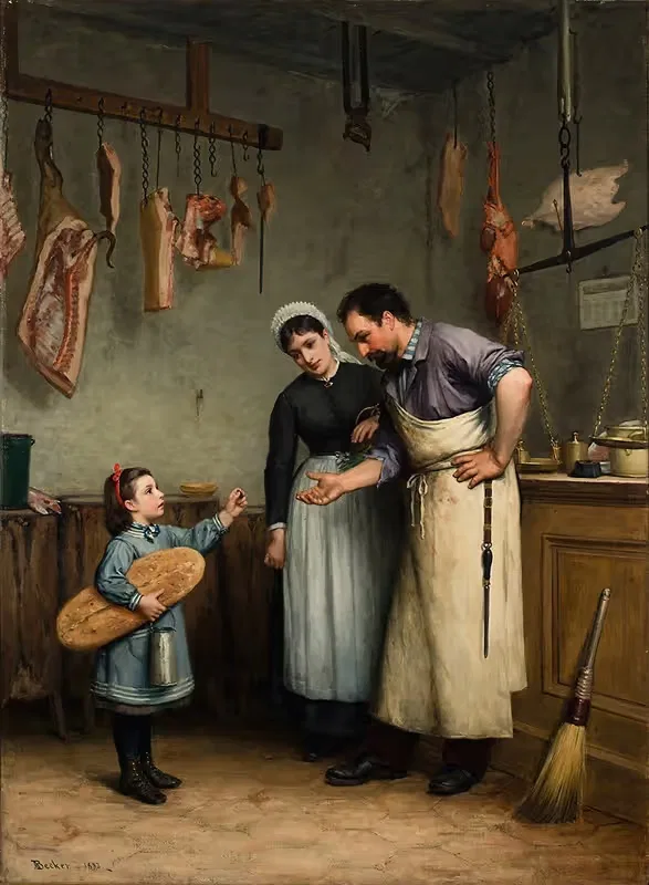 Something For The Cat by Adolf Von Becker, 1882 — digital art print download