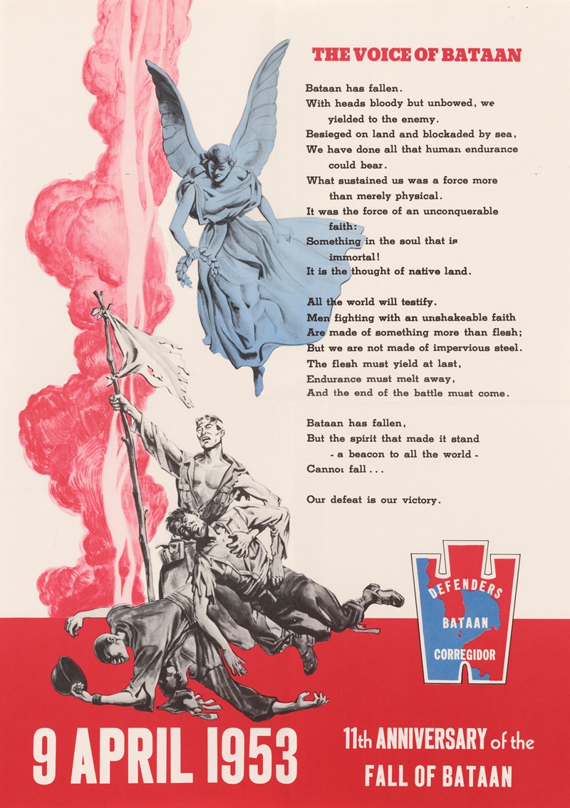 Voice of Bataan by Агентство информации США, 1953 — digital art print download