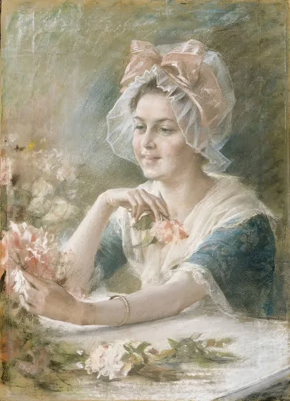 Цветочная девушка by Альберт Эдельфельт, 1884 — digital art print download