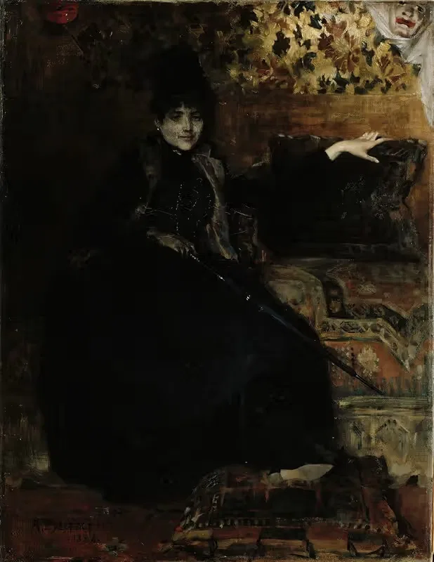 Lady In Black, Seated (Thérèse Noire) — Albert Edelfelt