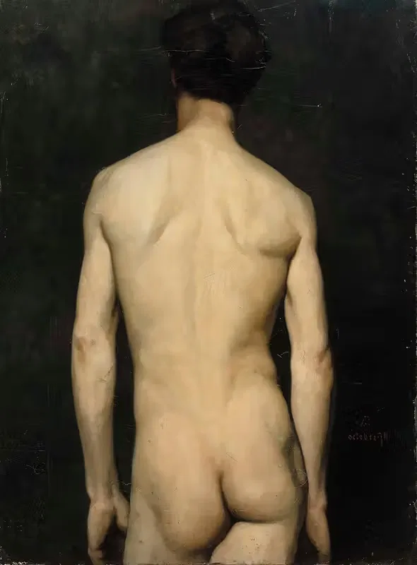 Мужская модель, академический этюд by Альберт Эдельфельт, 1874 — digital art print download