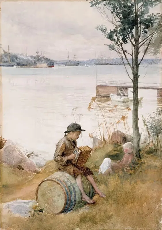 Serenade On The Embankment — Albert Edelfelt