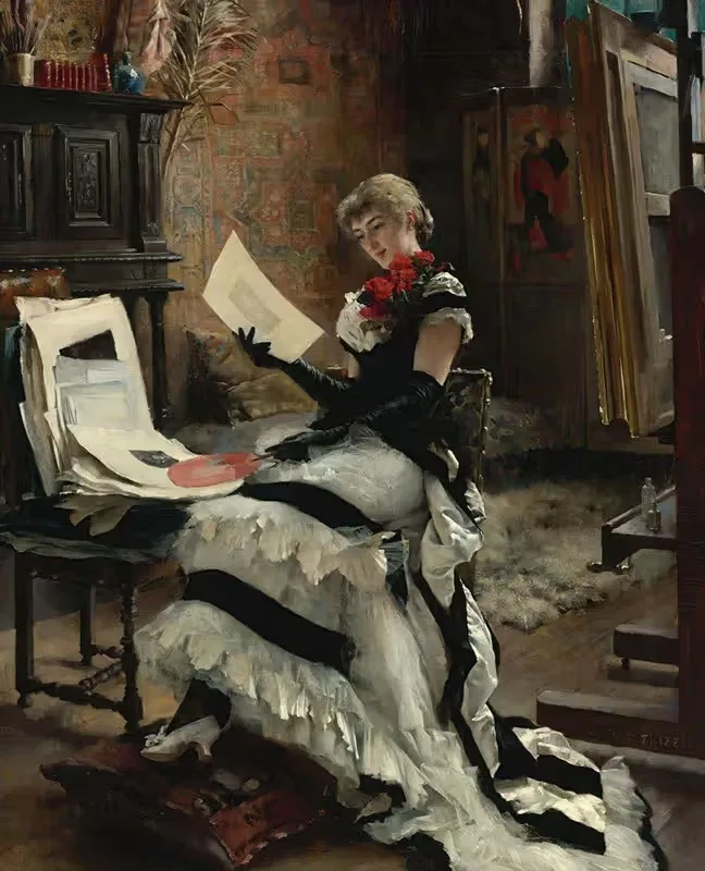 У художника (Гравюры) by Альберт Эдельфельт, 1881 — digital art print download