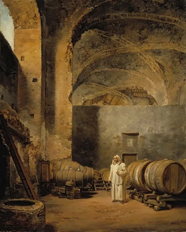 A Monk In A Ruin Which Has Been Made Into A Wine Cellar — Alexander Lauréus