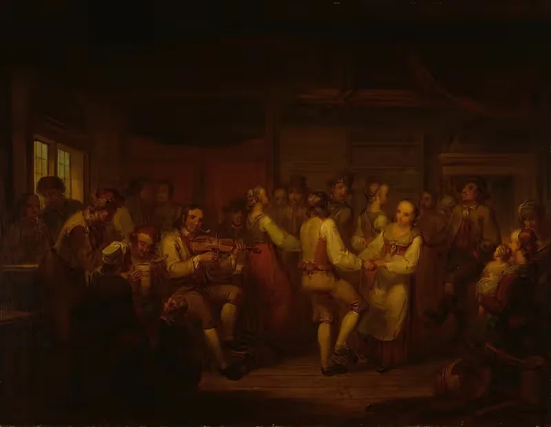 Крестьянский танец в Финляндии by Александр Лауреус, 1816 — digital art print download