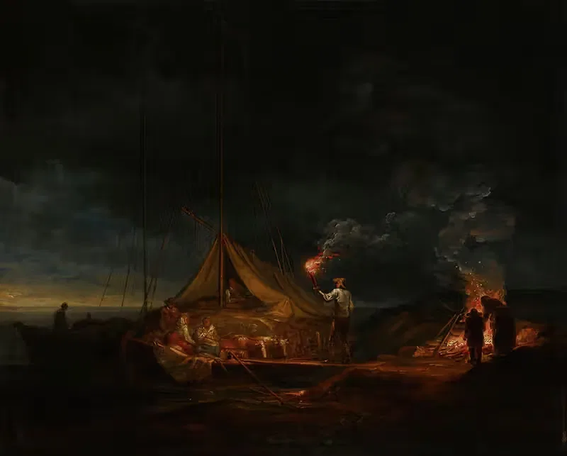 Люди архипелага у костра by Александр Лауреус, 1813 — digital art print download