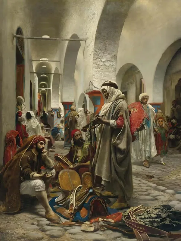 Рынок тканей, Тунис by Антон Роберт Лейнвебер, 1889 — digital art print download