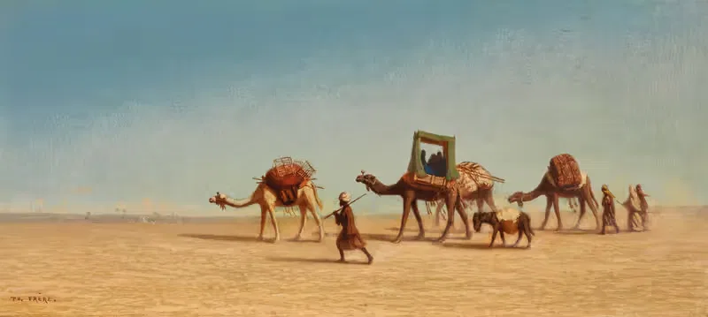 A Family Crossing The Desert — Charles Théodore Frère