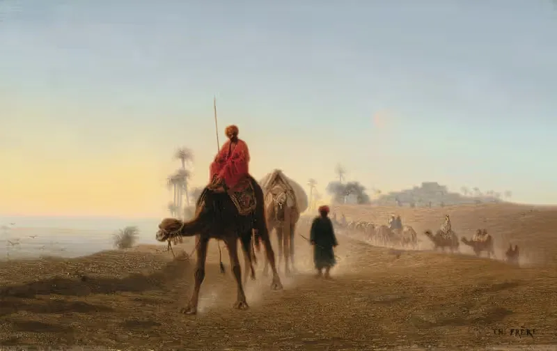 Караван в пустыне by Шарль Тэодор Фрер — digital art print download