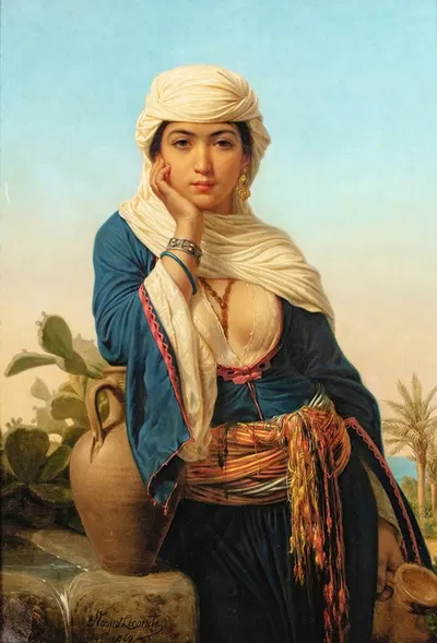 Rebecca At The Well by Эмиль Верне-Леконт, 1869 — digital art print download