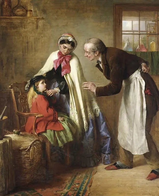 Первый визит к стоматологу by Эдвард Хьюз, 1866 — digital art print download