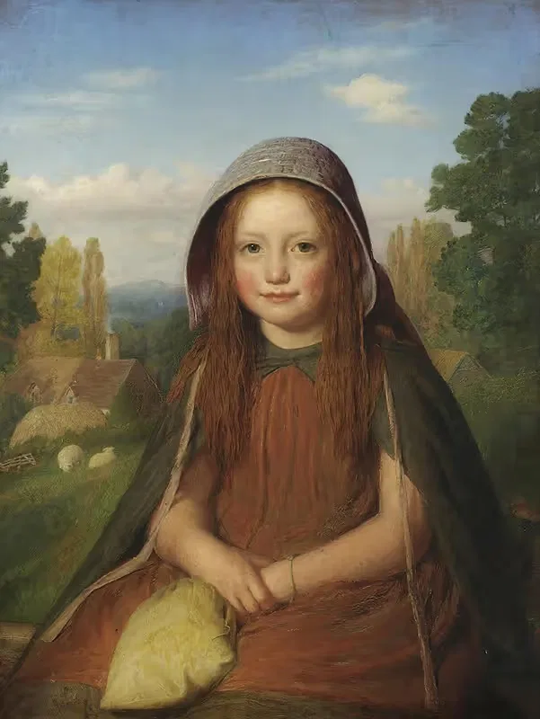 A Country Lass by Edward Thompson Davis, 1861 — digital art print download
