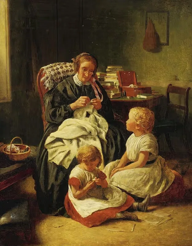 После полудня с бабушкой by Эдвард Томпсон Дэвис, 1865 — digital art print download