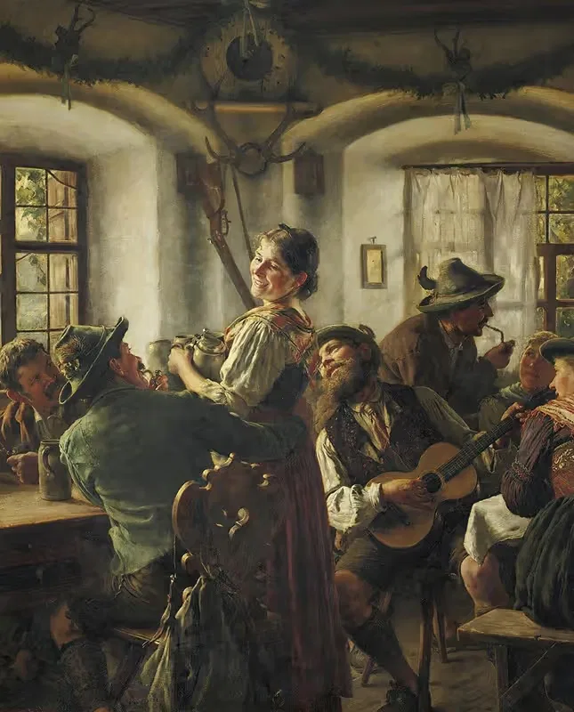 Внутри баварской таверны by Эмиль Рау, 1891 — digital art print download