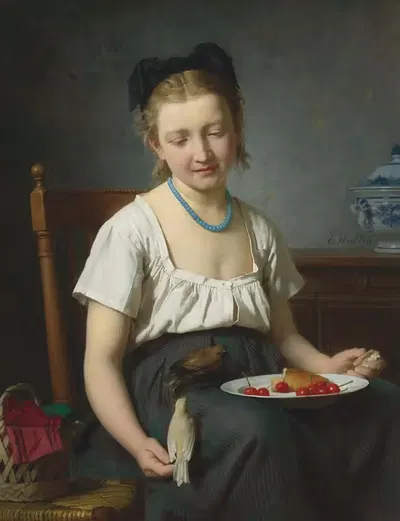 Le Goûter by Emile-Auguste Hublin, 1870 — digital art print download