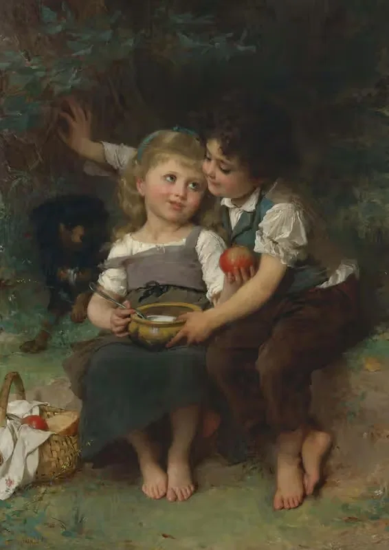 La Jatte De Lait by Émile Munier, 1881 — digital art print download