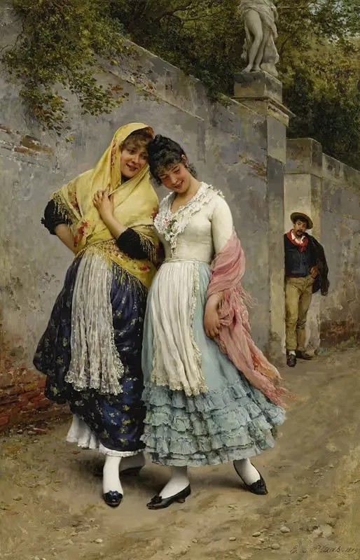 Флирт by Эугени фон Блаас, 1889 — digital art print download
