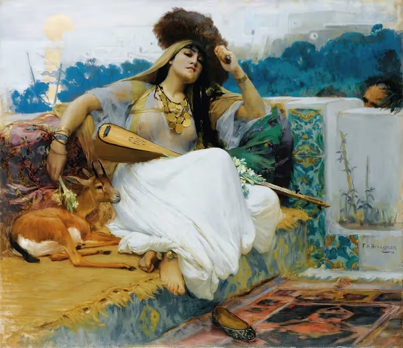 Young Woman On A Terrace — Frederick Arthur Bridgman