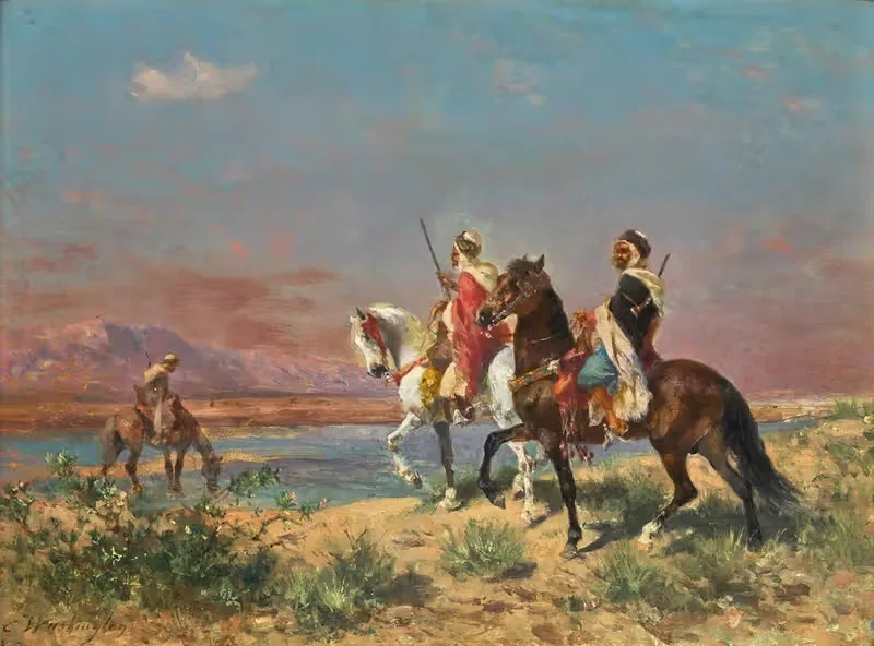 Всадники в пейзаже by Жорж Вашингтон — digital art print download