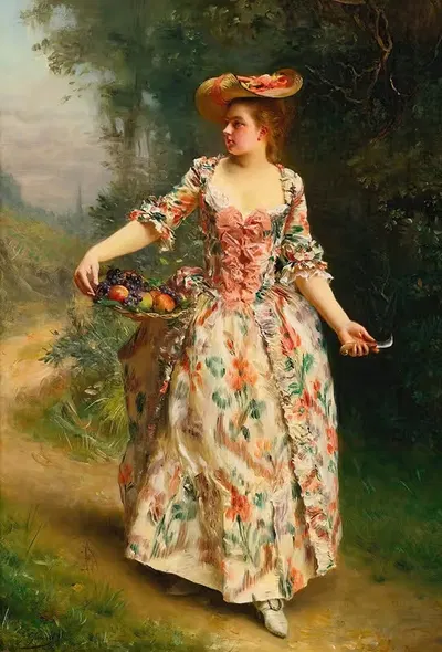A Walk In The Park by Gustave Jean Jacquet — digital art print download