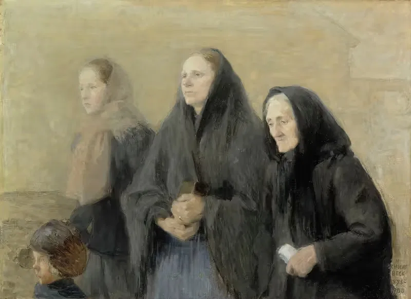Посетители церкви (Пасхальное утро), 1895 – 1900 by Хелена Шьерфбек — digital art print download