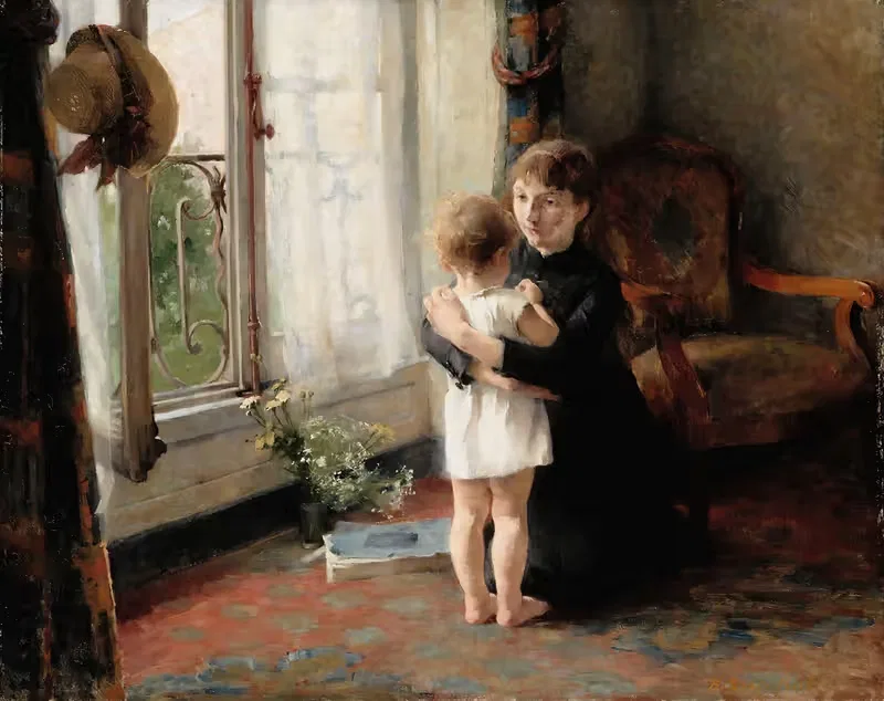 Мать и ребенок by Хелена Шьерфбек, 1886 — digital art print download
