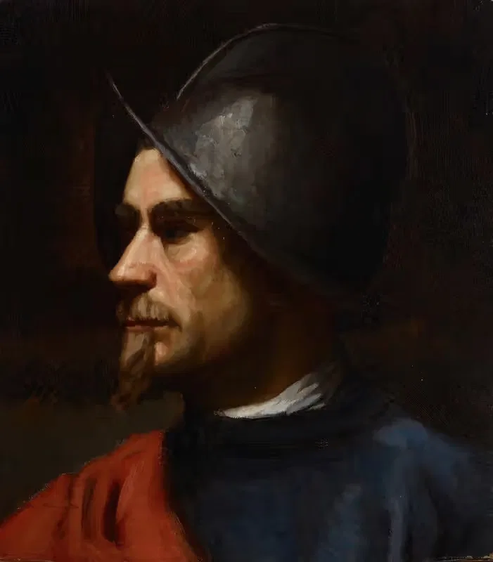 Warrior In Helmet by Helene Schjerfbeck, 1875 - 1880 — digital art print download