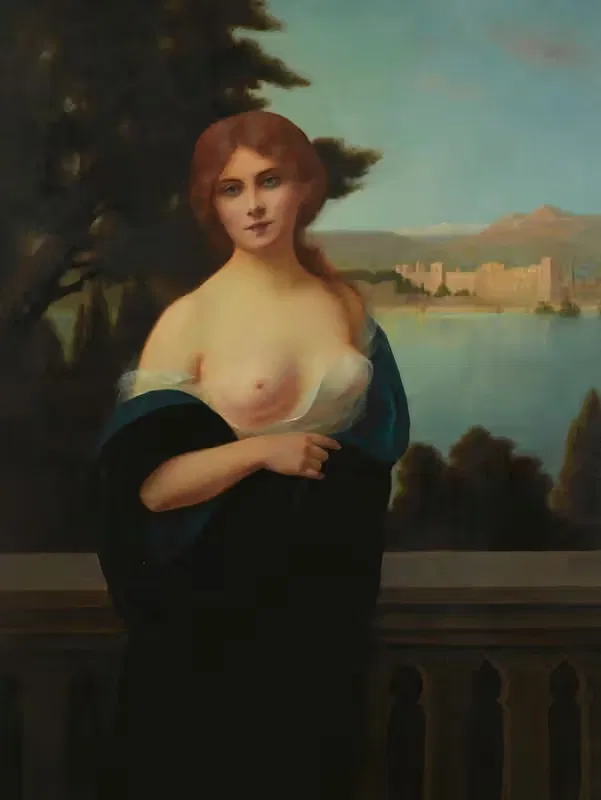 Young Woman In A Landscape — Henri Rondel