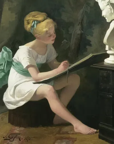 The Young Artist by Jean Geoffroy, 1876 — digital art print download