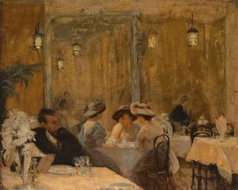 The Café Royal1907 by Hilda Fearon — digital art print download