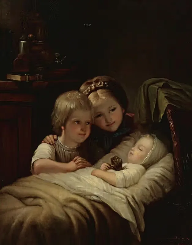Новый брат by Иоганн Георг Мейер фон Бремен, 1874 — digital art print download