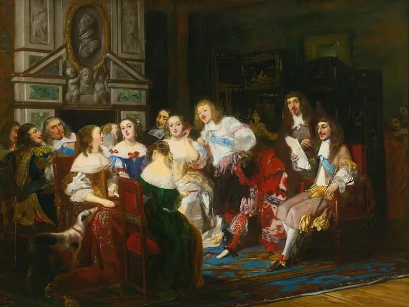 Une Lecture Chez Madame De Sevigne — Joseph Nicolas Robert-Fleury