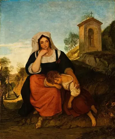 Итальянка и её дочь by Джозеф Севен, 1831 — digital art print download