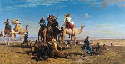 Охота на газелей в Египте by Леон-Адольф-Огюст Белли, 1857 — digital art print download