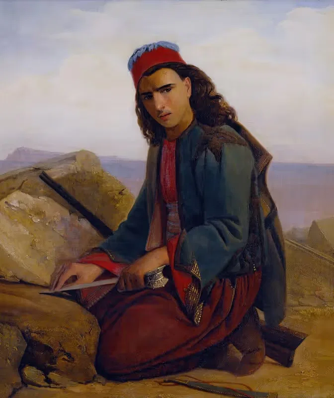 Молодой грек, точащий свой кинжал by Луи Леопольд Робер, 1829 — digital art print download