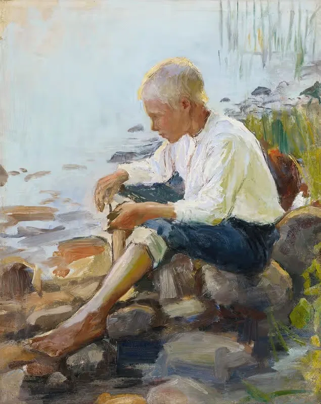 Мальчик на берегу by Пекка Халонен, 1891 - 1893 — digital art print download