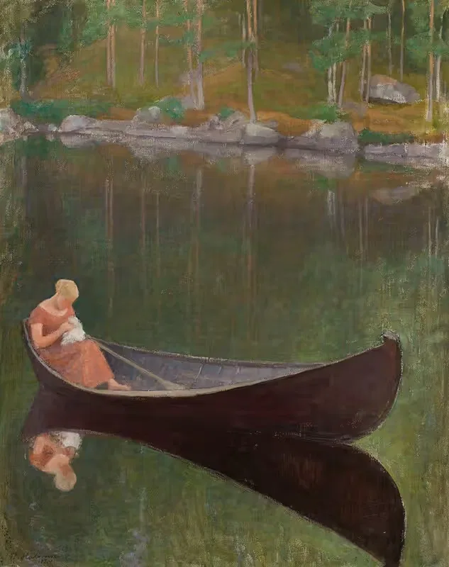 Woman In A Boat — Pekka Halonen