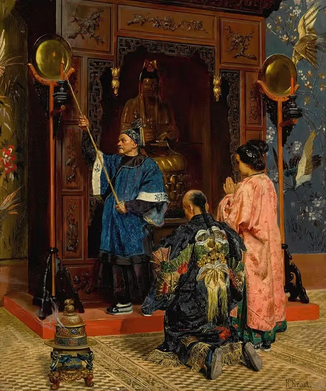 Worshippers At A Buddhist Shrine — Rudolf Ernst