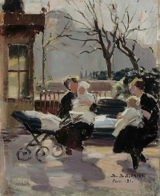 Парк в Париже by Сантери Салокиви, 1921 — digital art print download