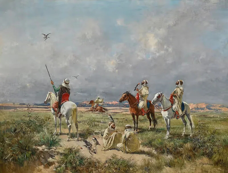 The Falconers by Victor Huguet — digital art print download