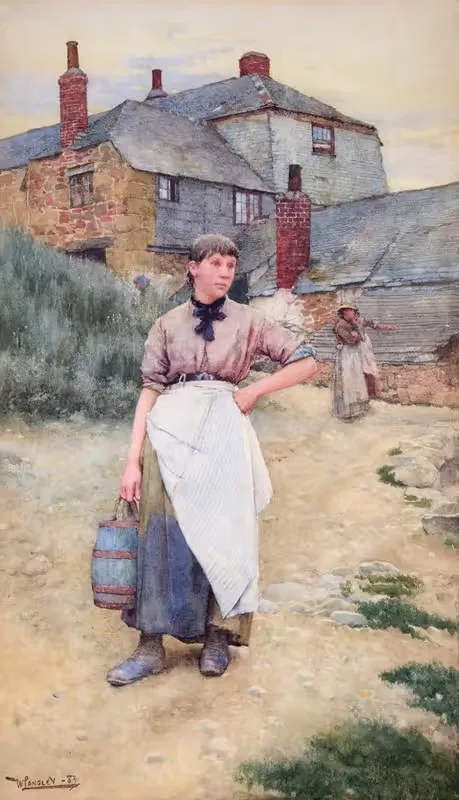 Девушка из Корнуолла by Уолтер Лэнгли, 1883 — digital art print download