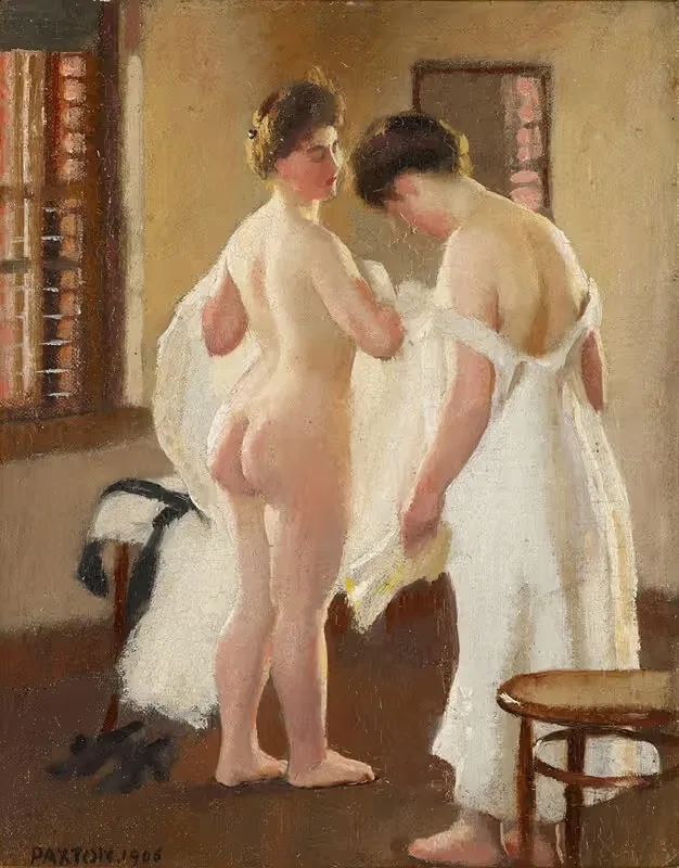 Женщины, одевающиеся by Уильям МаGregor Пакстон, 1906 — digital art print download