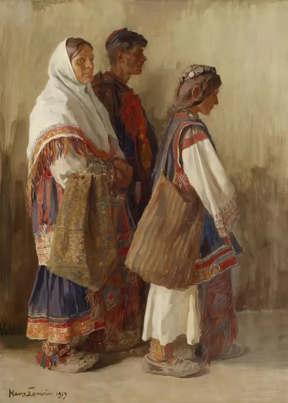 Slowakische Bauern by Hans Larwin, 1913 — digital art print download